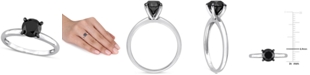 Macy's Black Diamond Solitaire Engagement Ring (1-1/2 ct. t.w.) in 14k White Gold